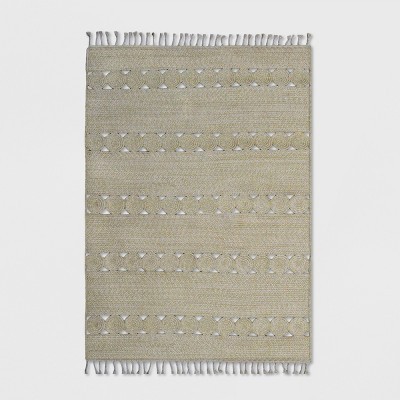 Braided Rectangle Tassels Outdoor Rug Neutral - Opalhouse™ | Target