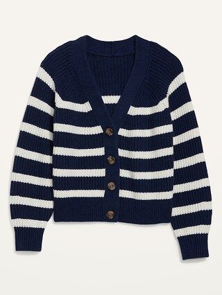 Brushed Striped Shaker-Stitch Cardigan Sweater for Women | Old Navy (CA)