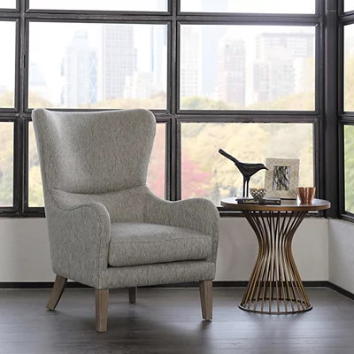 Gray Lydia Swoop Wingback Accent Chair | Kirkland's Home