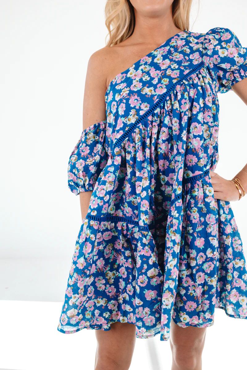 Pretty In Peonies Dress - Blue Floral | The Impeccable Pig