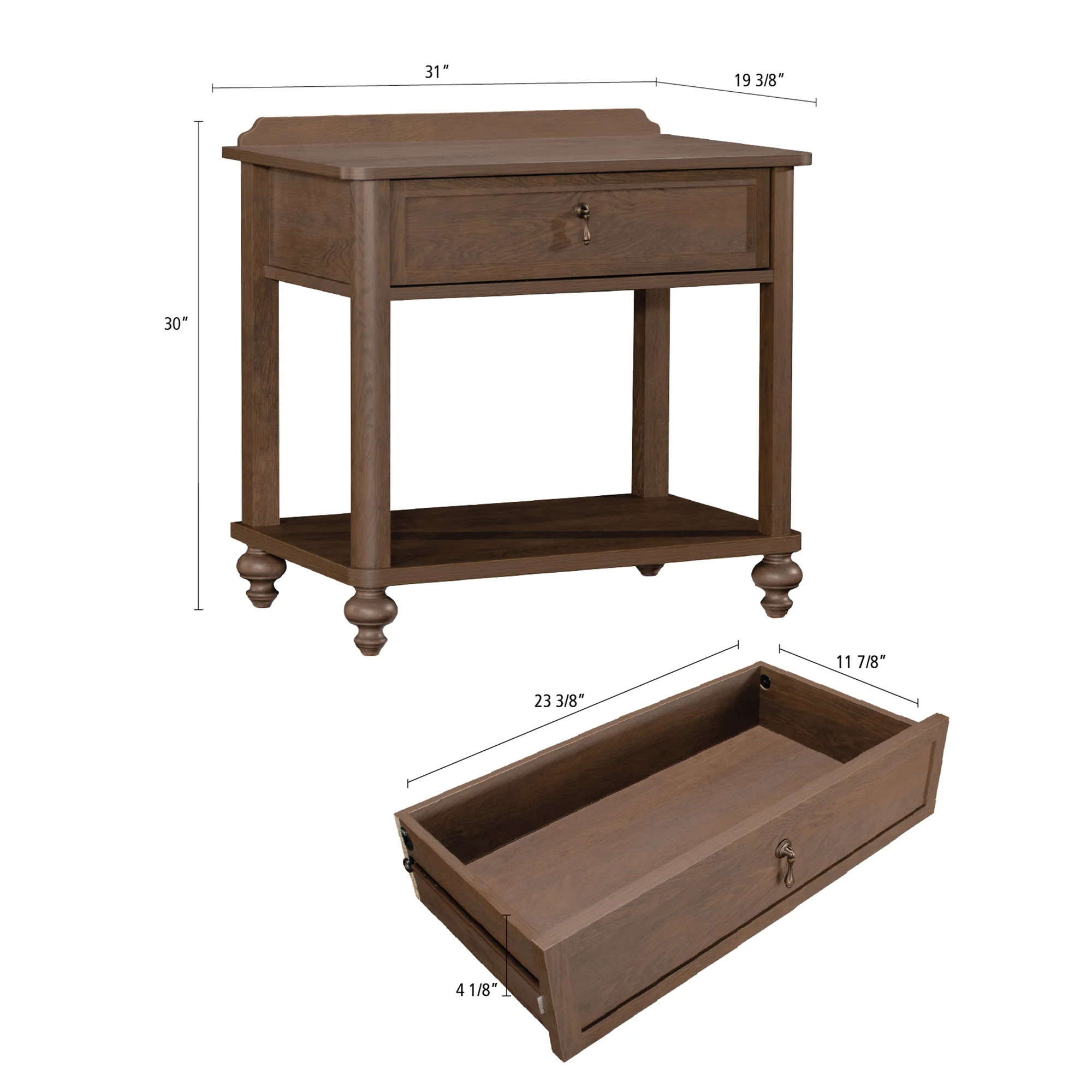 My Texas House Hartwell 1 Drawer Nightstand, Heritage Oak | Walmart (US)