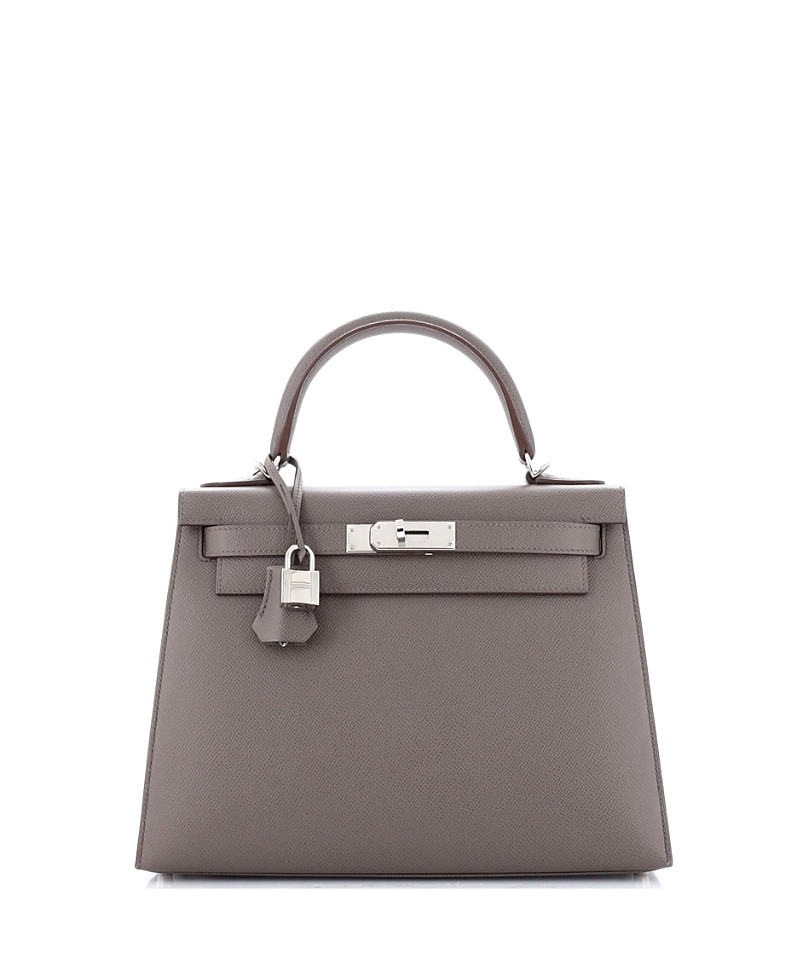 Pre-Owned HERMES Kelly 28 Handbag Grey Epsom with Palladium Hardware | Bloomingdale's (US)