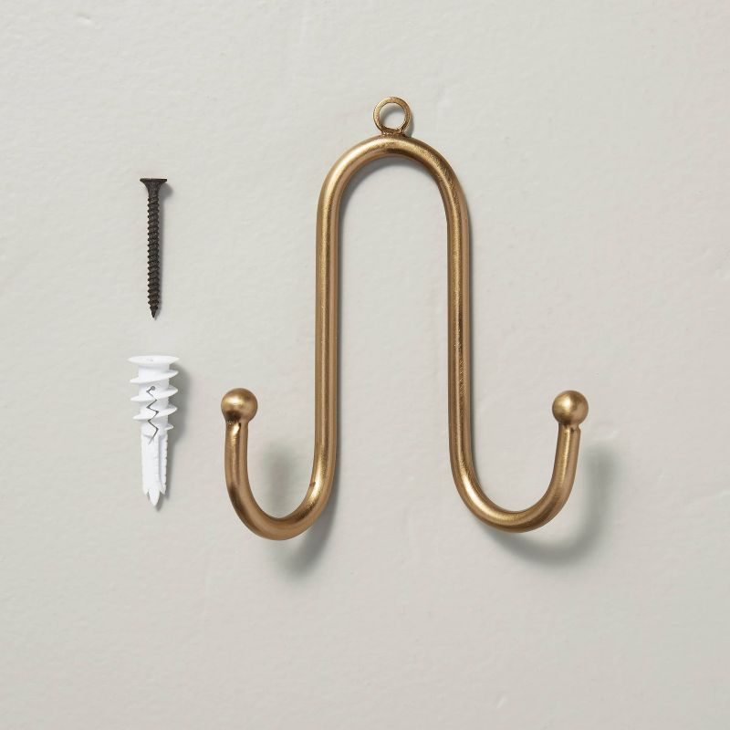 Double Prong Metal Wall Hook Brass Finish - Hearth & Hand™ with Magnolia | Target