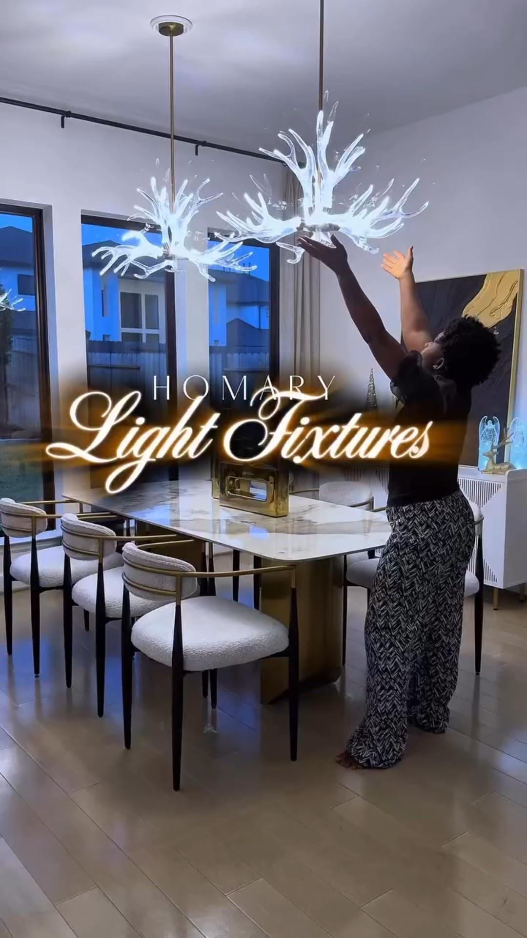 These Antler Chandeliers from @homarycom completely transformed my dining room ✨
I installed a set of two, and the symmetry + warm glow is unreal. If you love sculptural, statement lighting… this is the one. 🤍

#Homary #LuxuryLighting #DiningRoomInspo #ModernHomeDecor #homarycom #homaryhome