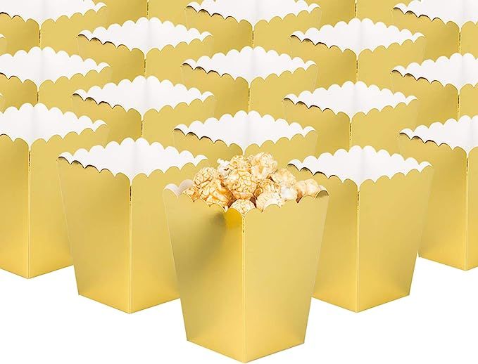 Gold Open-Top Popcorn Box Set of 36 Popcorn Favor Boxes Cardboard Candy Container Parties Mini Pa... | Amazon (US)