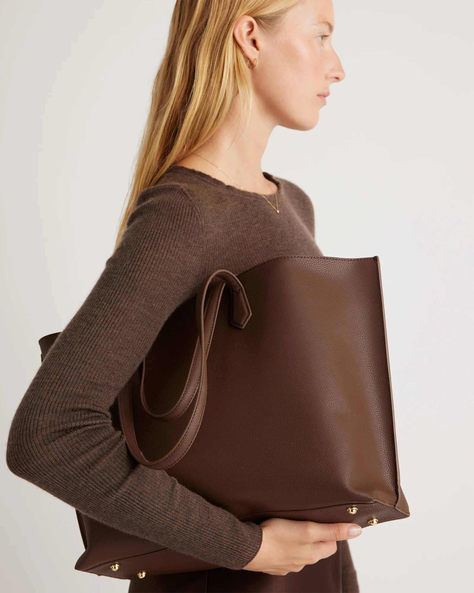Italian Leather Triple Compartment Shopper Tote | Quince
