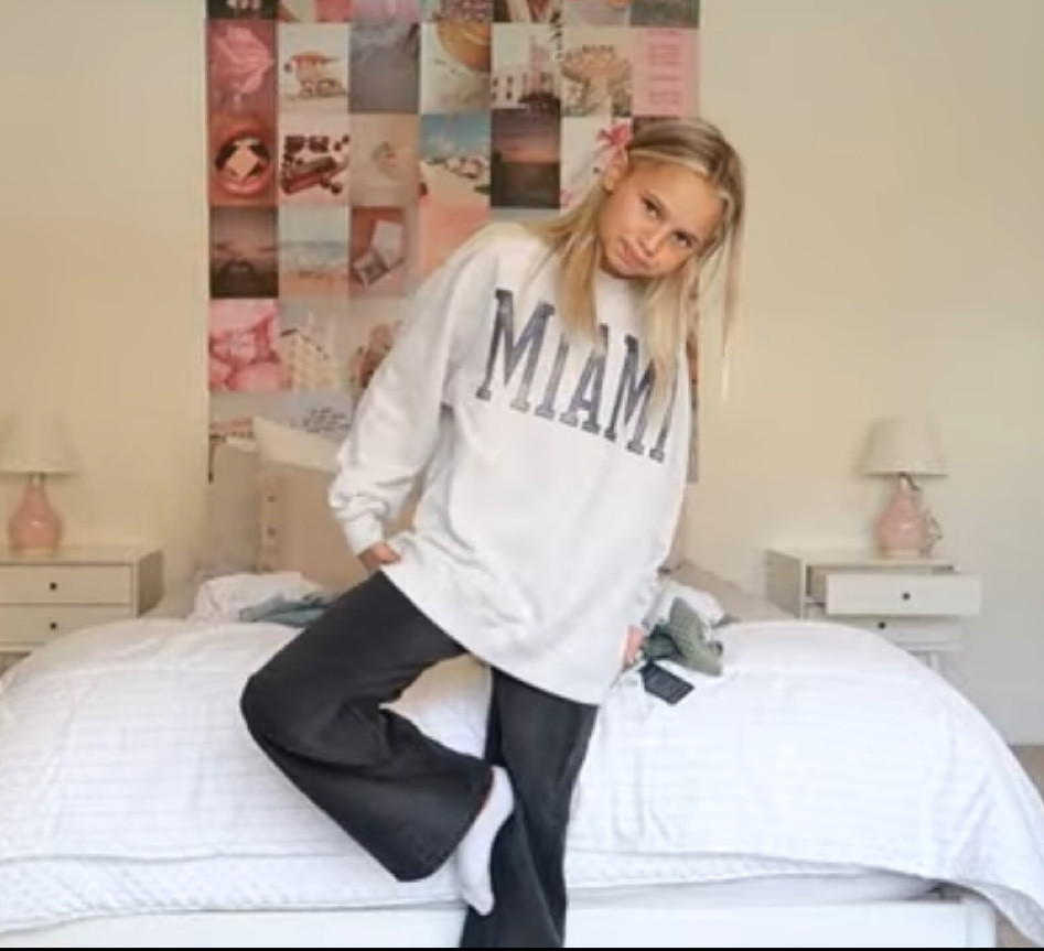 Miami sweatshirt oversized. Perri is wearing a size xxs 

#LTKBacktoSchool