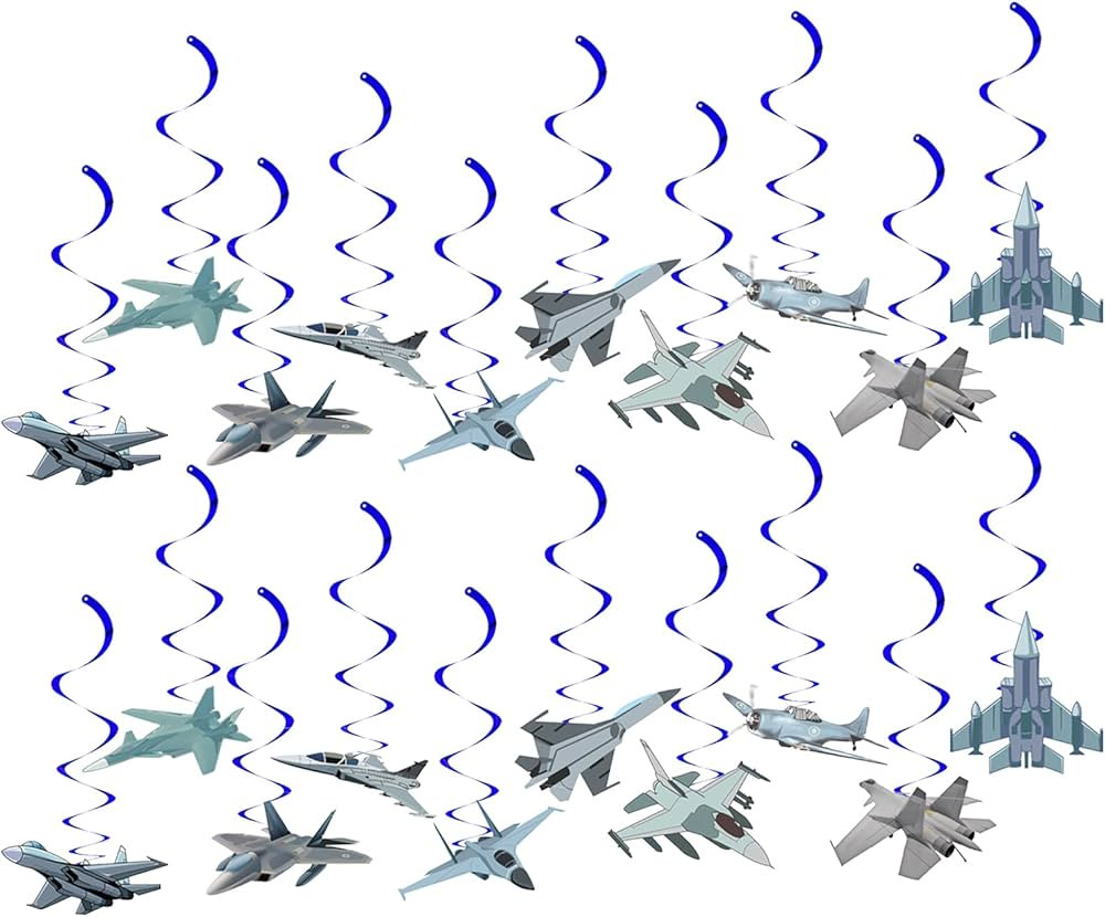 Air Force Hanging Swirls Party Decorations Top Airforce Gun Airplane Pilot Birthday Party Supplie... | Amazon (US)