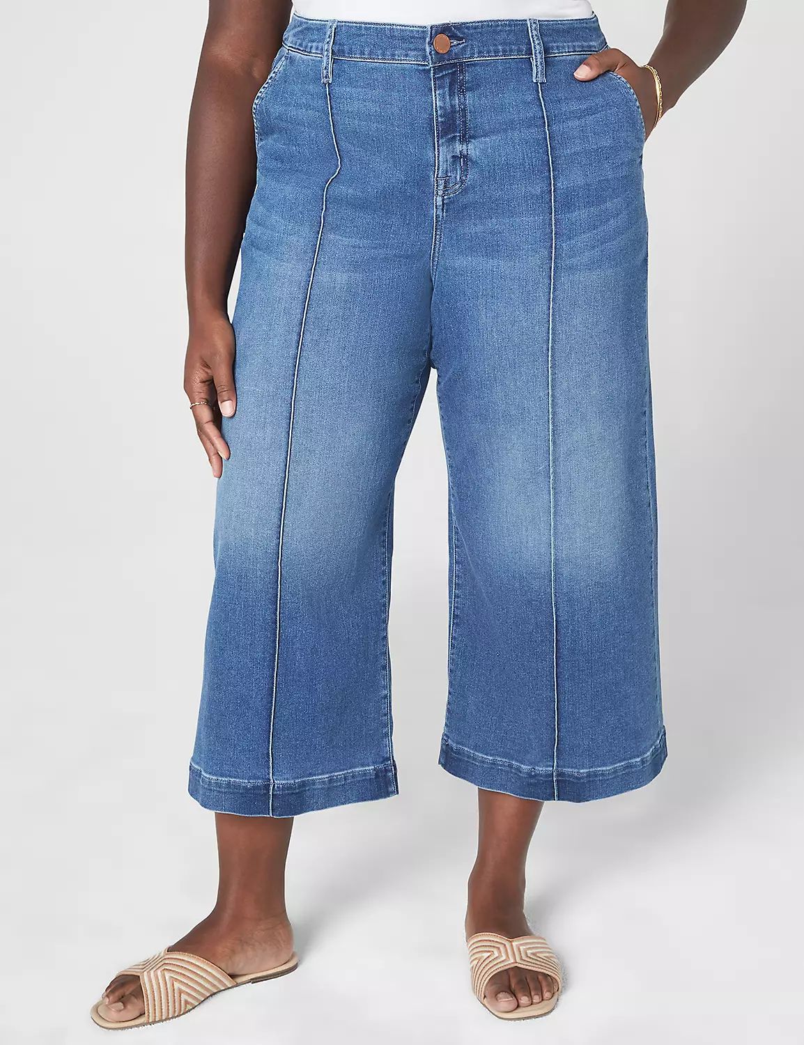 Signature Fit Wide Leg Capri Jean | LaneBryant | Lane Bryant (US)