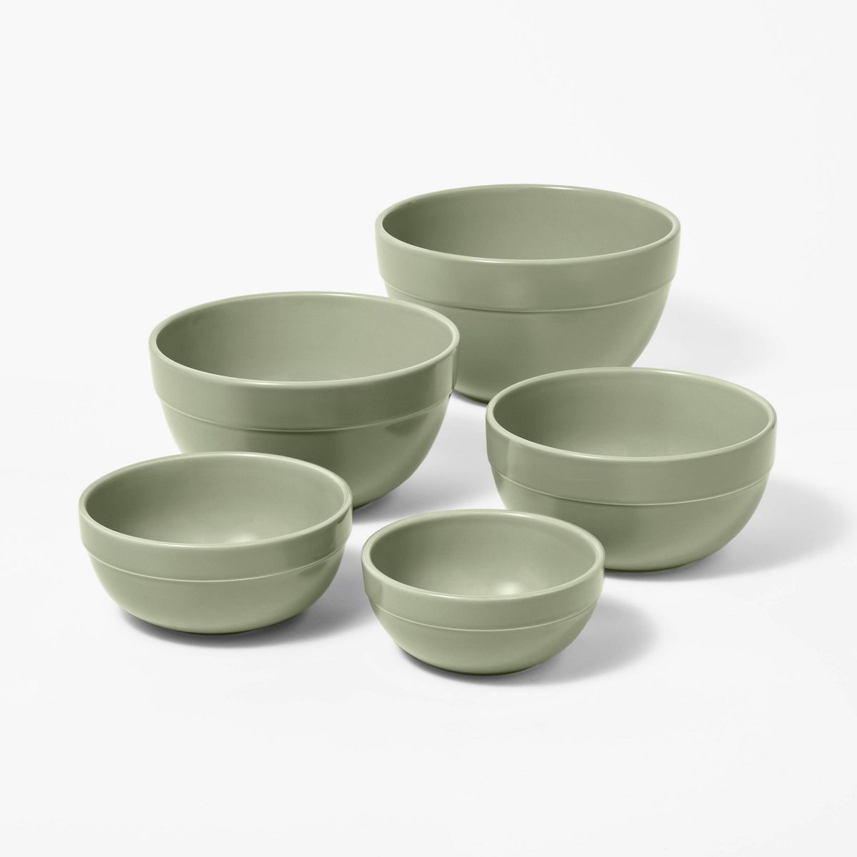 5pc Earthenware Ceramic Mixing Bowl Set - Figmint™ | Target