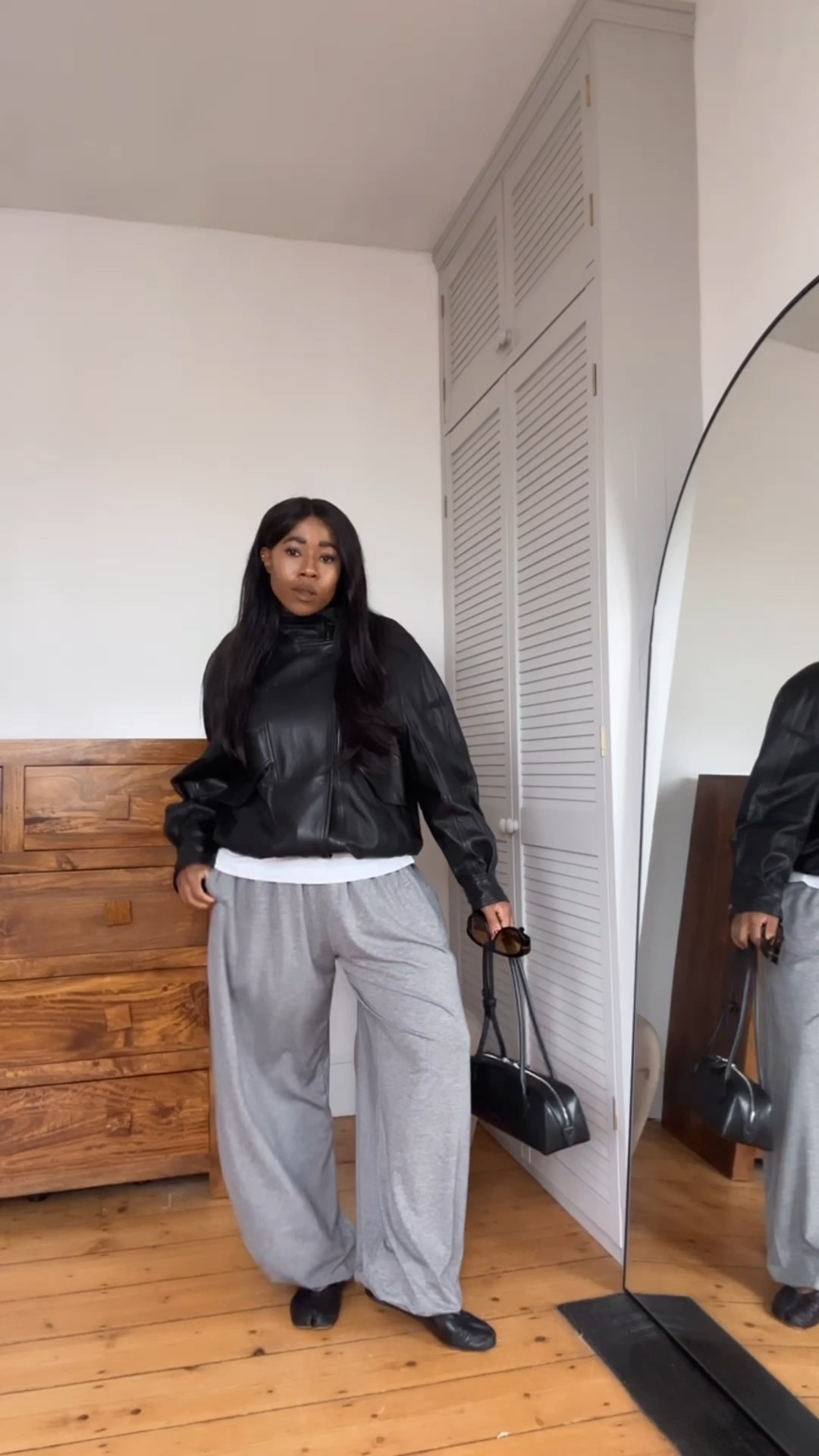 I wear size S in the balloon trousers & size L in the leather 

#LTKspring #LTKuk #LTKwinter