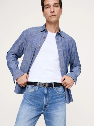 Leather Belt with Roller Buckle | Banana Republic (US)