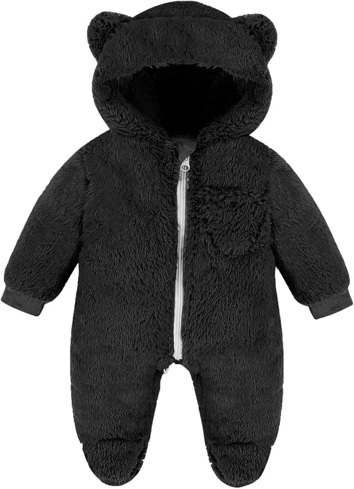 Urban Virgin Baby Winter Clothes Fleece Snowsuit Infant Boy Winter Bear Onesie Baby Girls Hooded ... | Amazon (US)