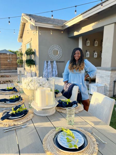 Back patio dressed up in blue 🤍💙🩵

Perfect inspiration for your backyard party this summer! Birthdays, brunches, Mother’s Day! 

Brunch set up
Back patio 
Outdoor backyard table 
Outdoor table 
Outdoor parties 
Outdoor set up
Arhaus 
Arhaus outdoors

#LTKhome #LTKSeasonal #LTKparties