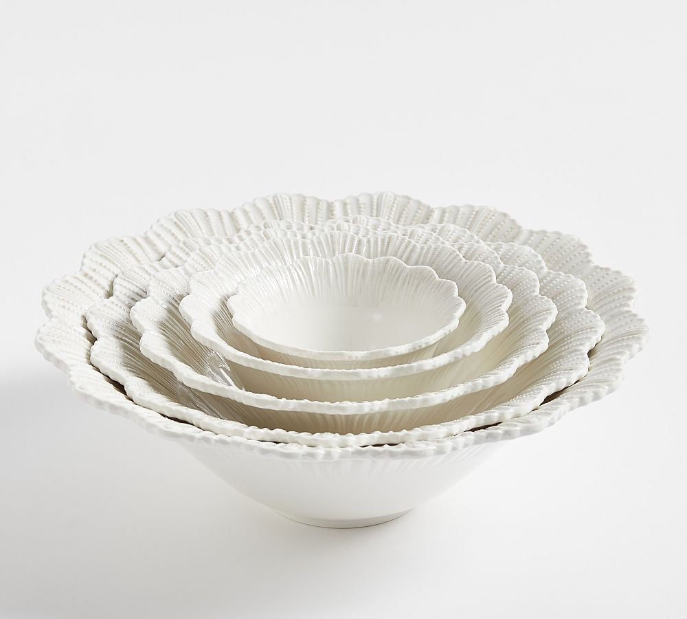 Monique Lhuillier Claudia Outdoor Melamine Nested Serving Bowls - Set of 5 | Pottery Barn (US)
