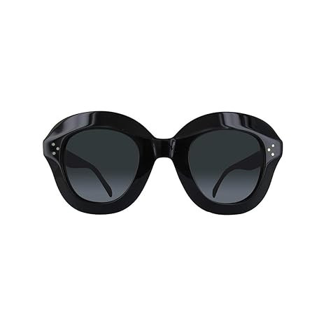 Celine CL41445/S 807 Black Lola Round Sunglasses Lens Category 3 Size 46mm | Amazon (US)