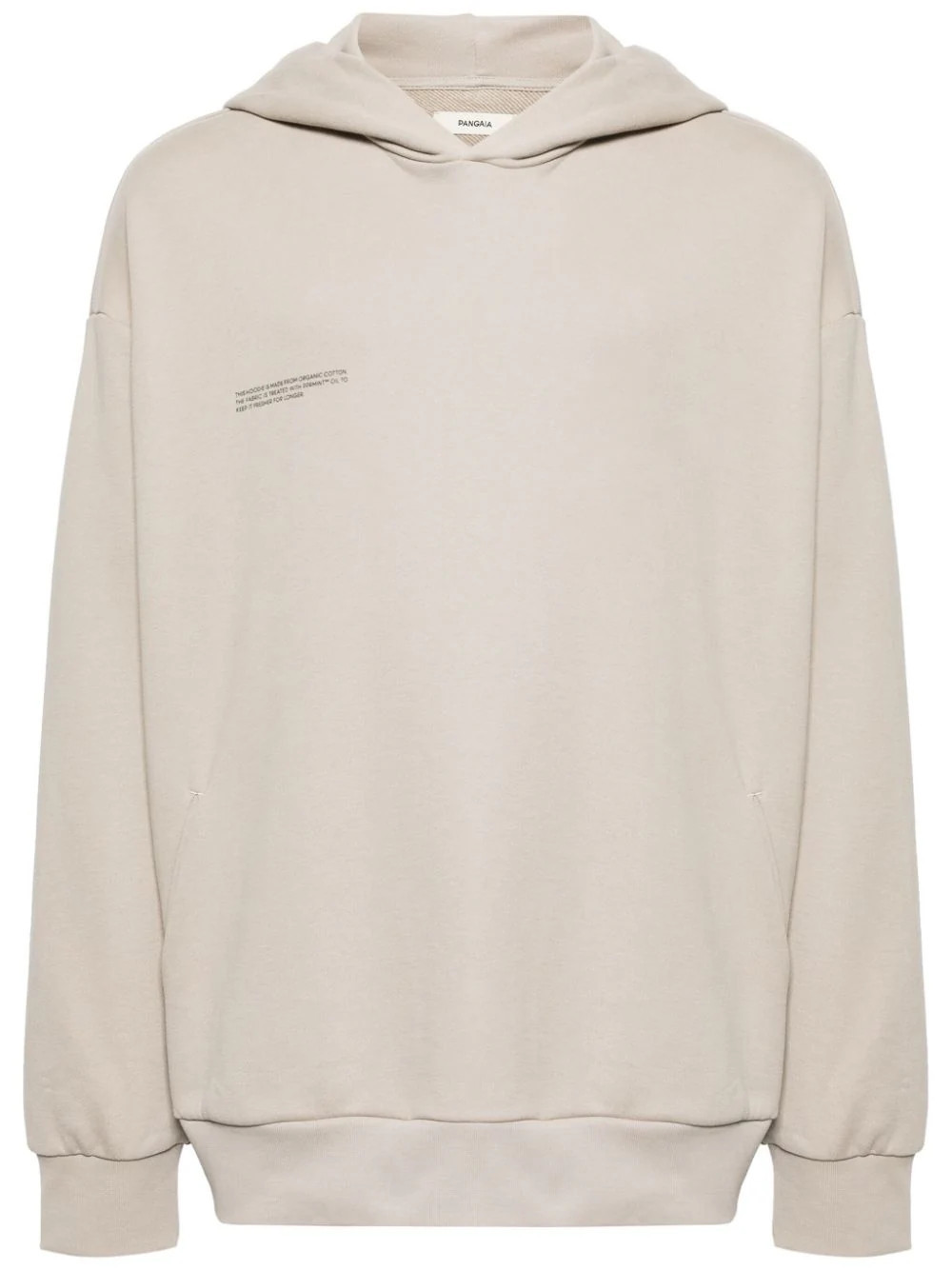 Pangaia logo-print organic-cotton hoodie - Neutrals | Farfetch Global
