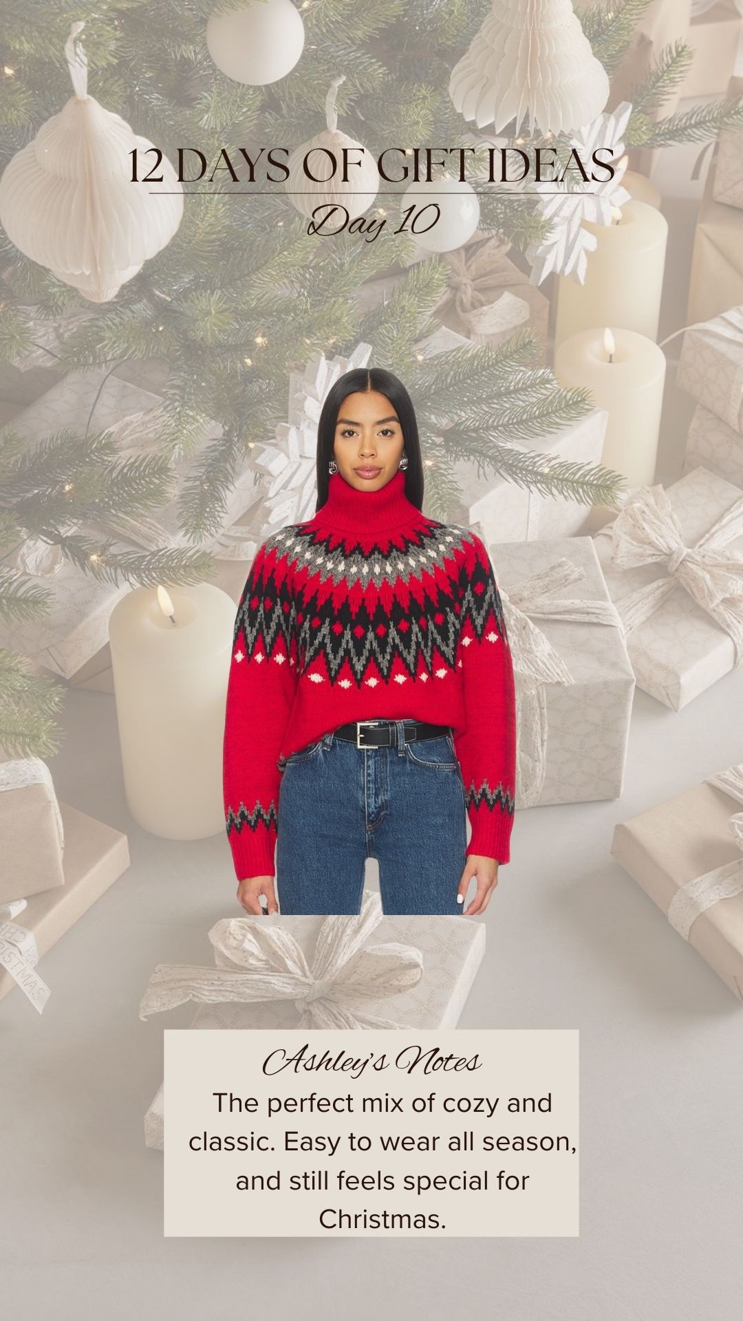 Day 10 of 12 Days of Gift Ideas 🎁

This red Fair Isle sweater is a winter classic — festive without feeling overdone. Easy to style with denim, trousers, or layered under a coat all season long.

#LTKGiftGuide #LTKootd #LTKHoliday