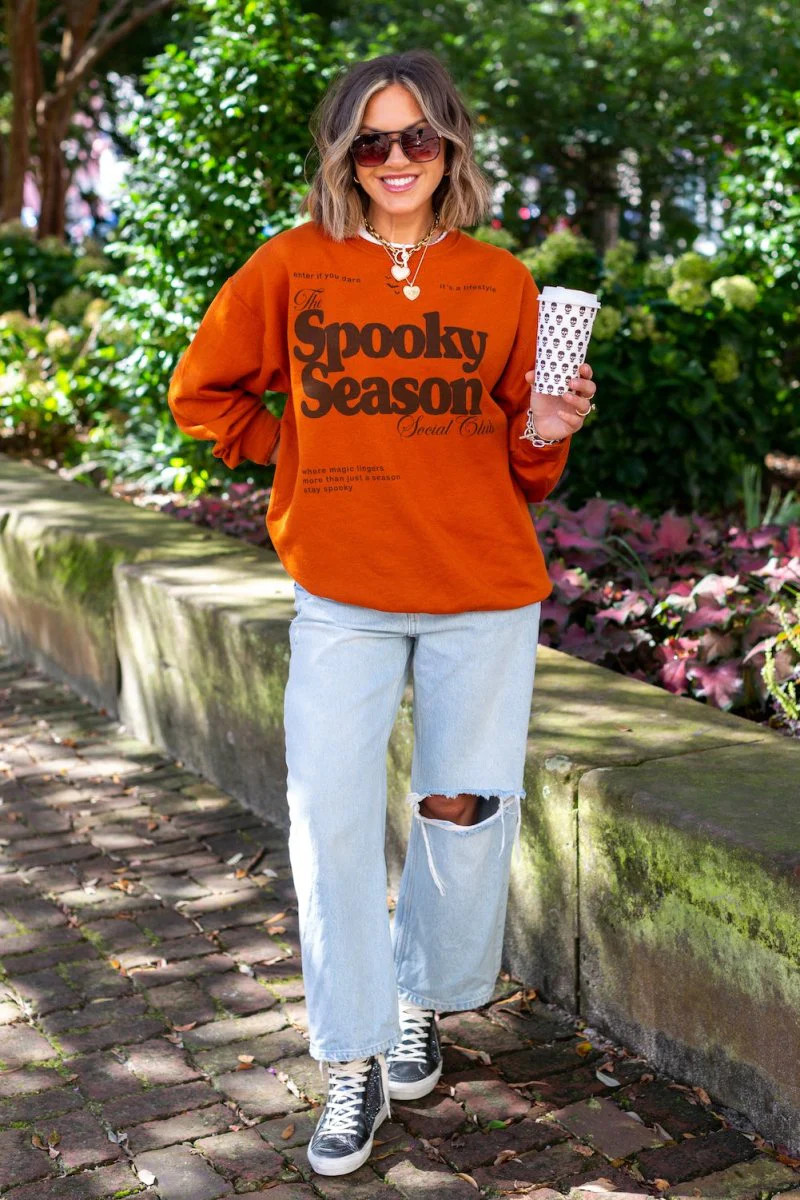 UM X @livinwithMB 'Spooky Season Social Club' Crewneck | United Monograms