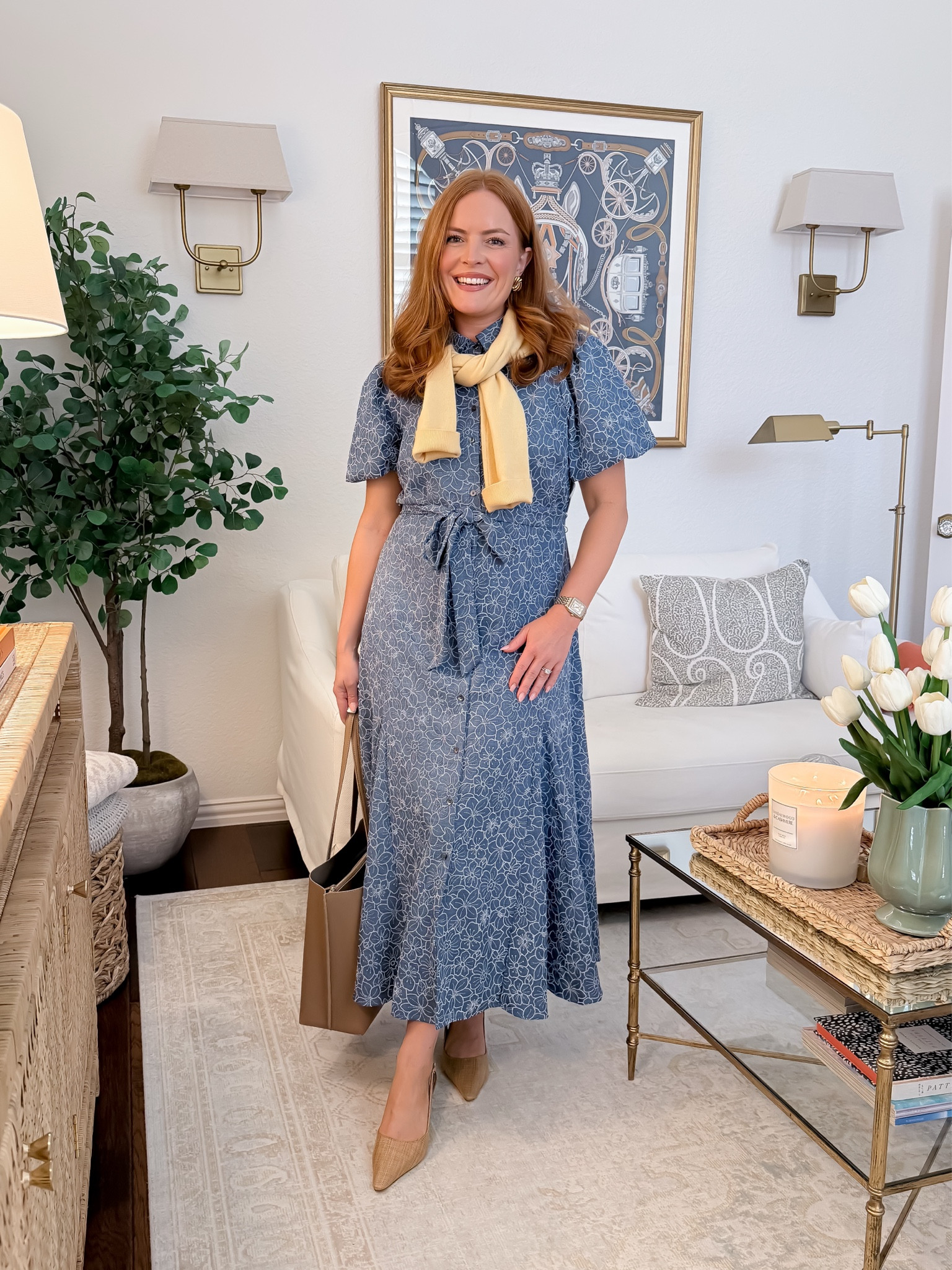 This one is giving effortless, elevated everyday 💙

Fit & sizing:
Dress: Wearing size small – true to size with a relaxed, flowy fit. Adjustable waist tie makes it flattering for all stages (bump/postpartum friendly).
Sweater: Draped over shoulders for styling—great lightweight layer.

Details:
✔ Soft, breathable fabric
✔ Functional buttons
✔ Easy to dress up or down

Style tip: Add a sweater over the shoulders for a chic layered look (and practical for cold offices).

printed midi dress, Nordstrom dresses, business casual dresses, working mom outfits, effortless style

#LTKWorkwear #LTKmomlife #LTKgrwm