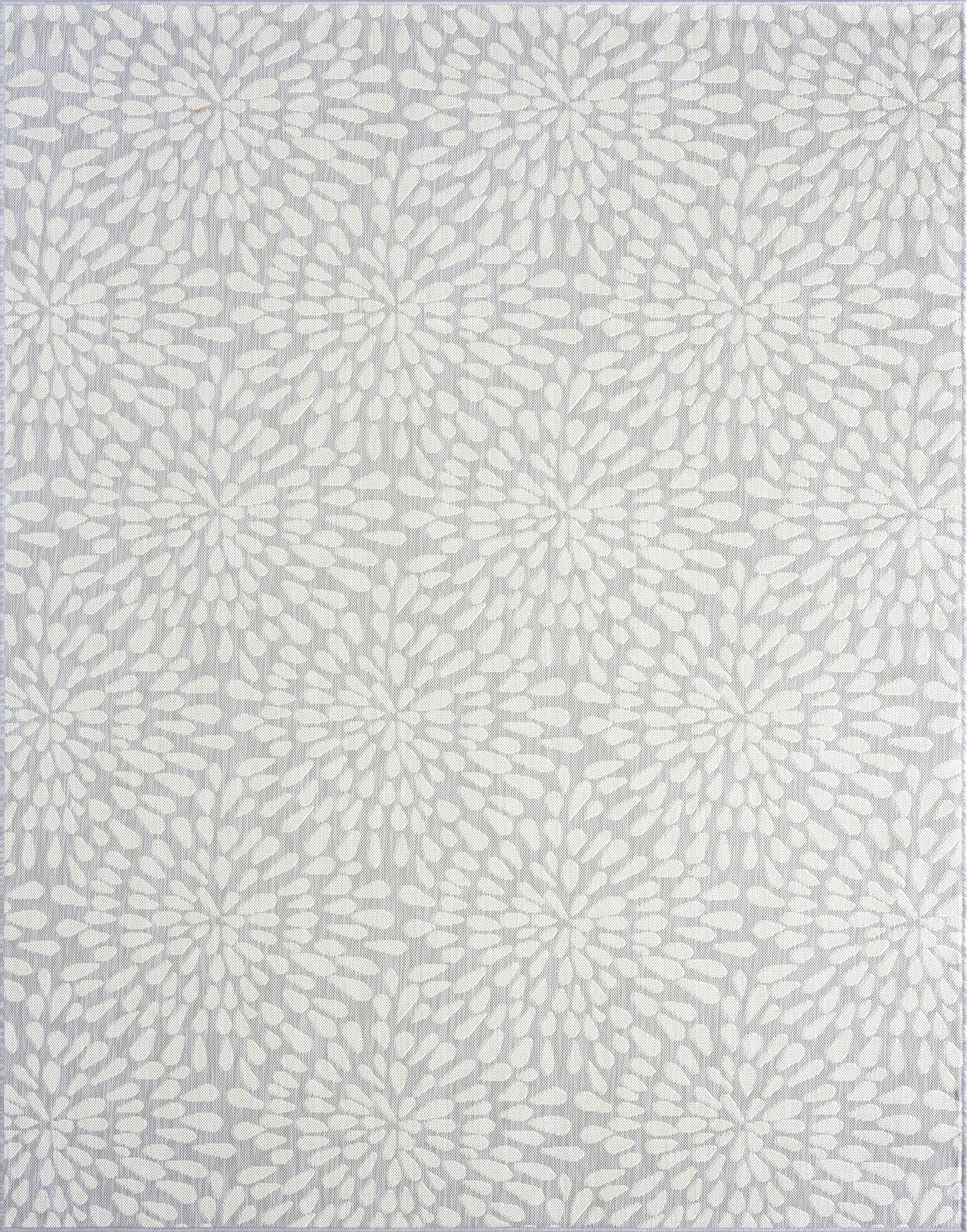 Annada Floral Indoor / Outdoor Area Rug in Gray/White | Wayfair North America