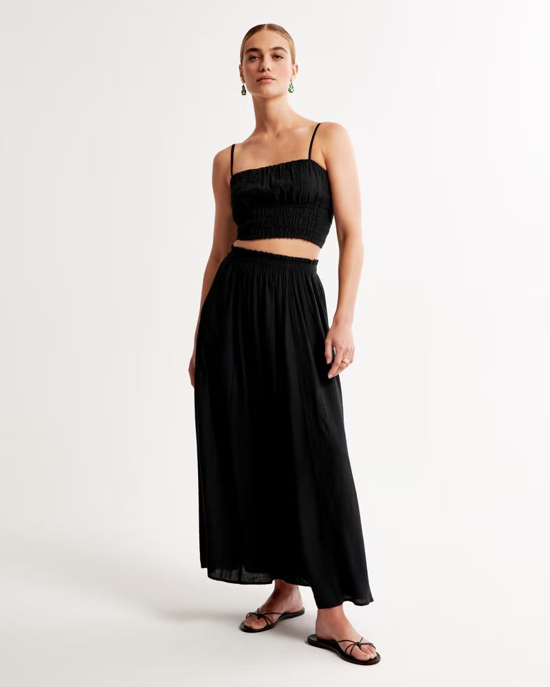 Crinkle Textured Maxi Skirt | Abercrombie & Fitch (US)