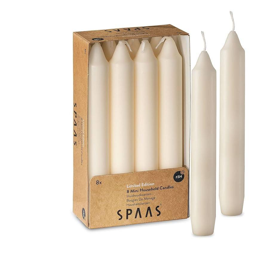 Straight Ivory Candlesticks - Pack of 8 6" Long Candles - 5 Hour Long Burning Unscented for Emerg... | Amazon (US)