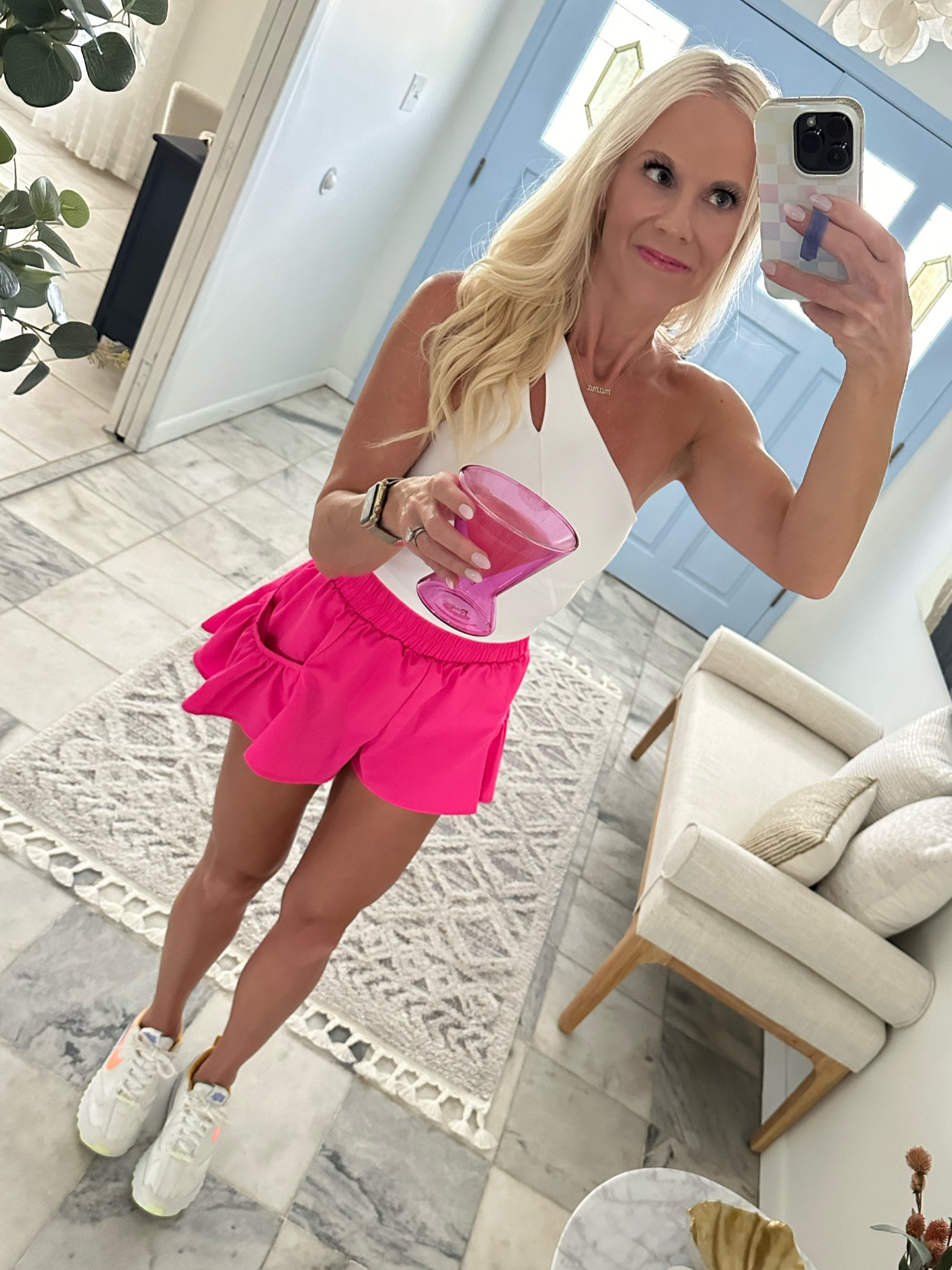 From tennis to ‘tinis. These shorts have pockets for your balls & look like a flirty skirt 💞
I’m wearing XS in shorts & top
Sneakers I sized down 1/2 size 

#LTKOver40 #LTKActive #LTKStyleTip