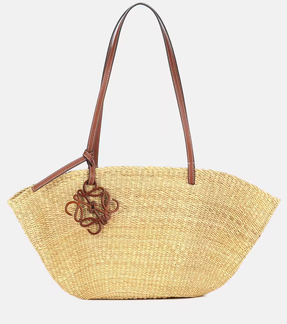 Shell Small leather-trimmed basket bag | Mytheresa (US/CA)