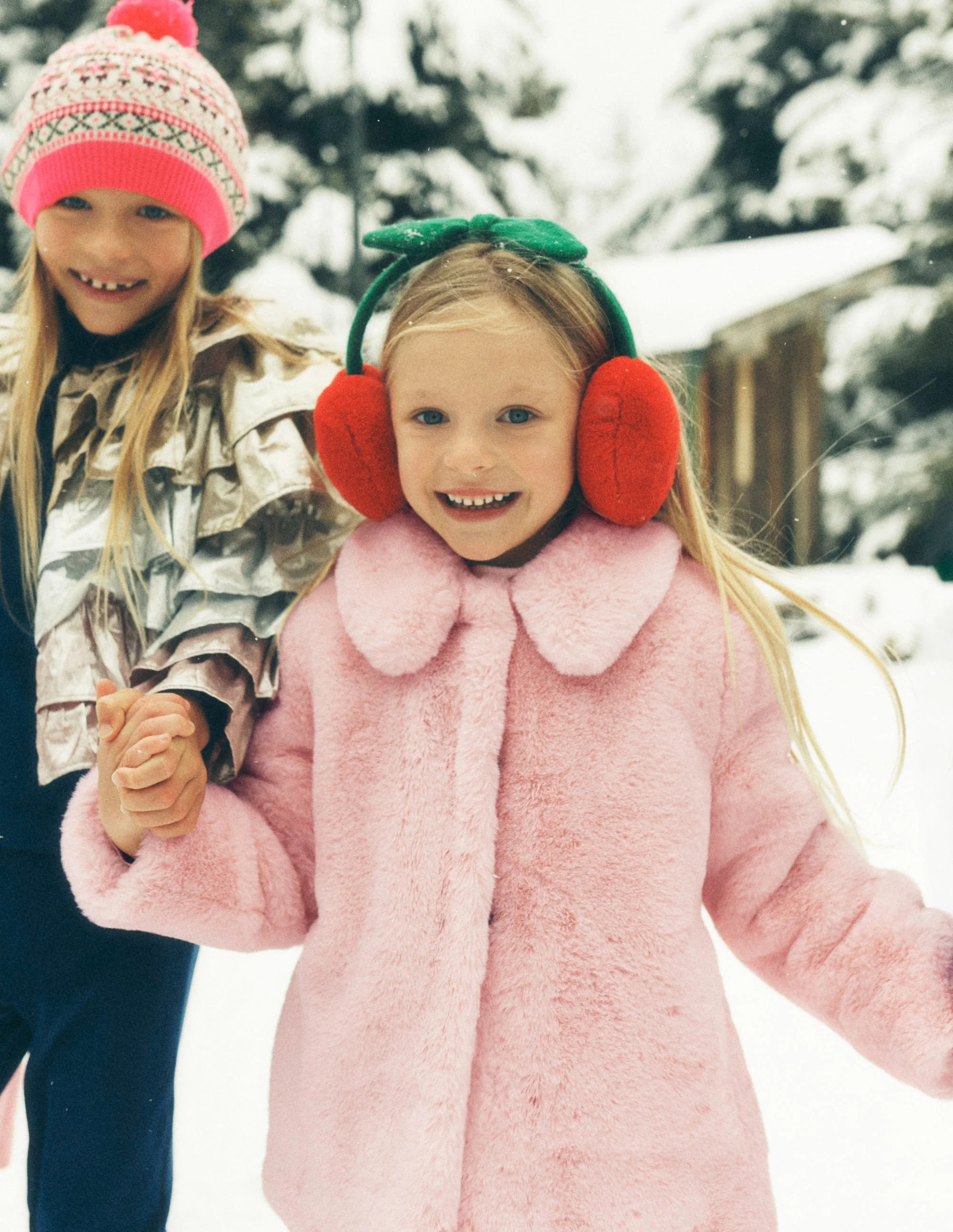 Faux Fur Collared Coat-Pink | Boden (US)
