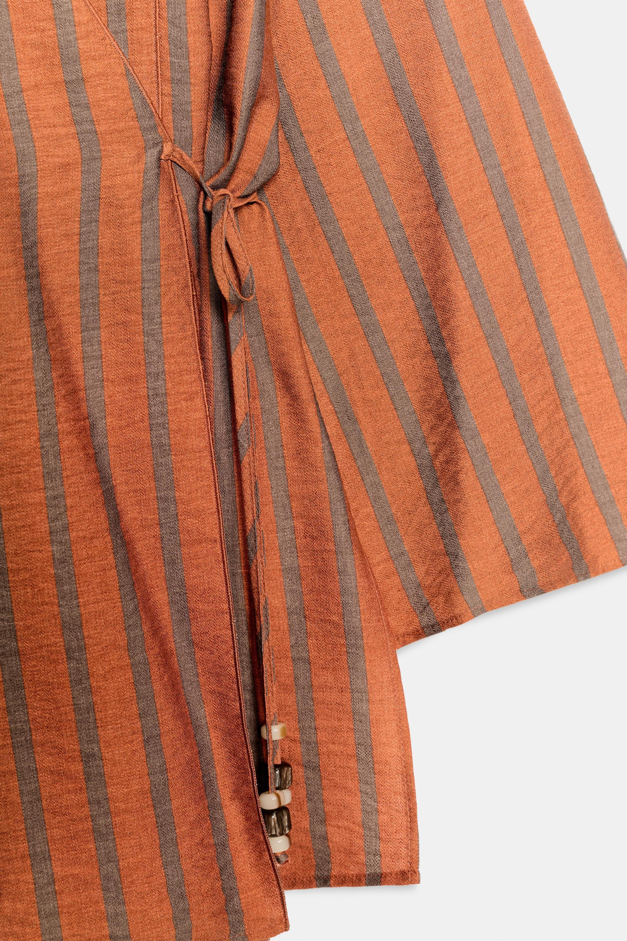 STRIPED WRAP JACKET | Zara UK