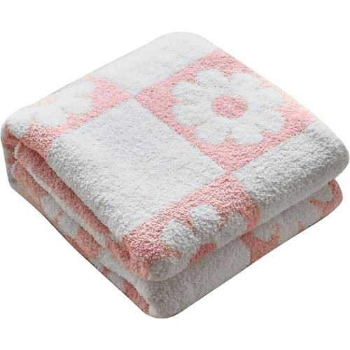Ultra Soft Cozy Checkered Sunflower Knitted Baby Blanket Fluffy Microfiber Checkerboard Bed Blanket Lightweight Both Sides for Couch Sofa Bed 30"X40" Pink¡­ | Amazon (US)