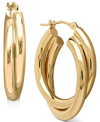 Double Hoop Earrings in 14k Gold - Macy's | Macy's