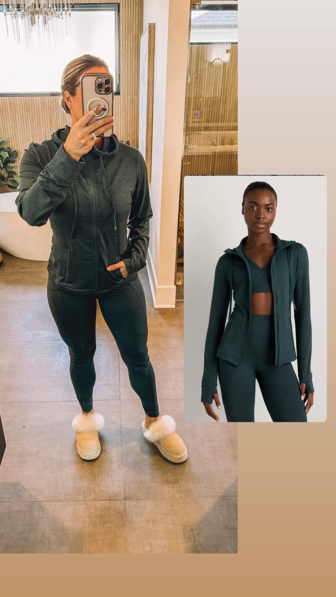 Workout mode in this ultra soft dark heather green workout set by Quince. Love the quality and the prices are the best! 

#LTKActive #LTKfitnessgoals #LTKootd