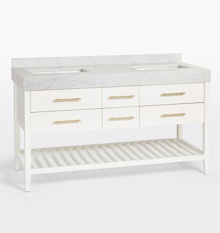 Richmond 60" White Double Vanity | Rejuvenation