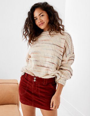 AE Low-Rise Corduroy Mini Skirt | American Eagle Outfitters (US & CA)