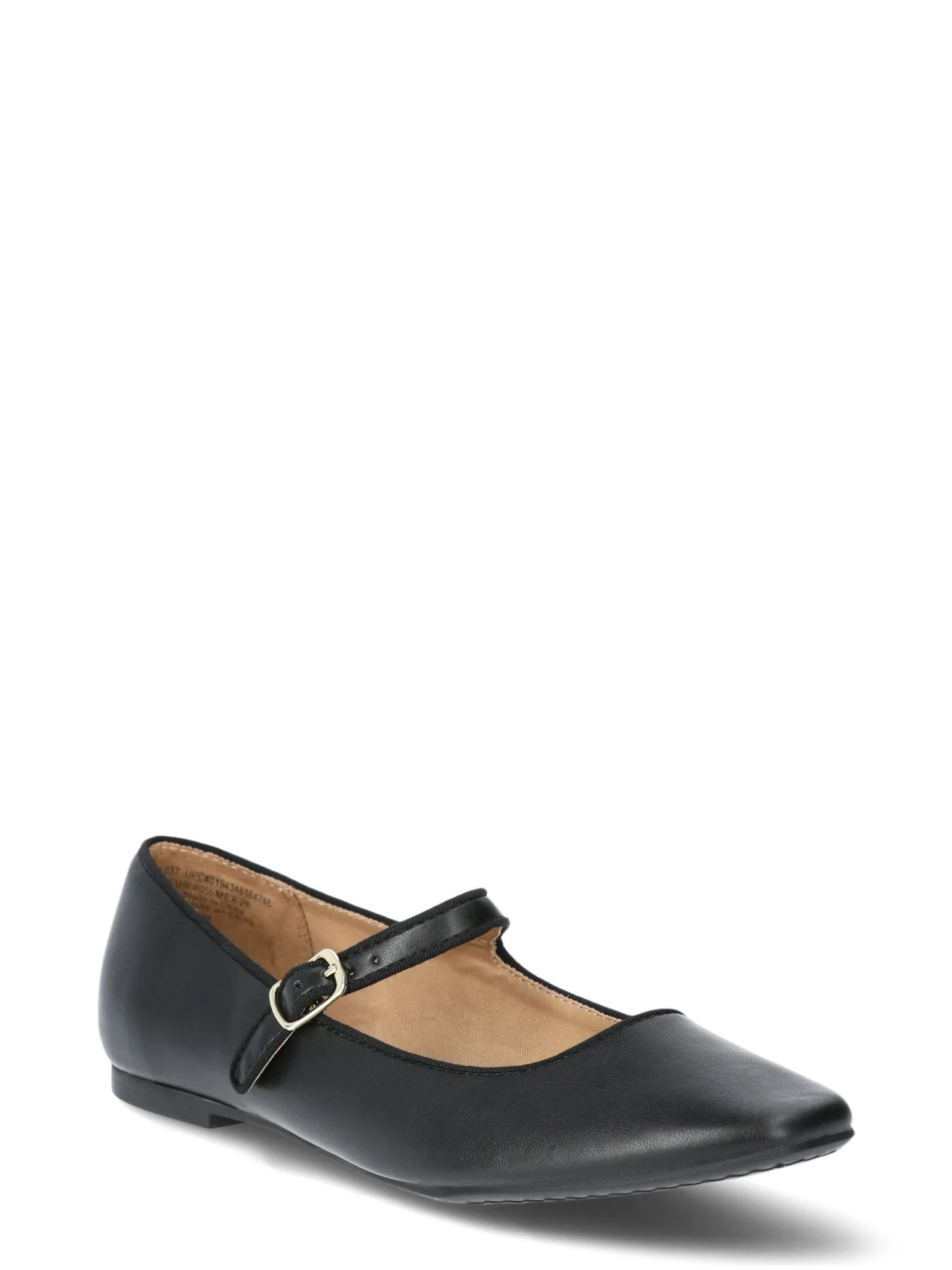 Time and Tru Women's Faux Leather Mary Jane Flats, Sizes 6-11 | Walmart (US)