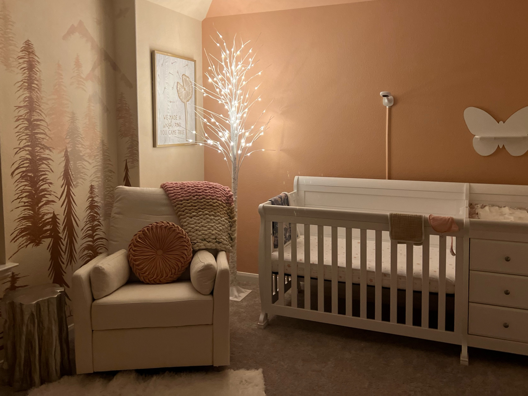 Night time nursery. Pink woodlands nursery. 

#LTKhome #LTKbaby #LTKkids