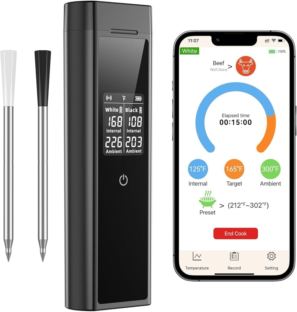 Smart Wireless Meat Thermometer Digital, 2 Probes, Advanced Bluetooth Food Thermometer for Cookin... | Amazon (US)