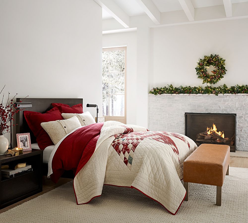 Noelle Star Handcrafted Applique Quilt | Pottery Barn (US)