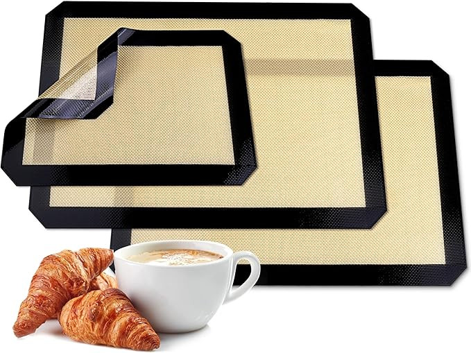 Silicone Baking Mat, HOOMIL Set of 3 Reusable Silicone Baking Sheet, Food Safe, Non-Stick Silicon... | Amazon (US)
