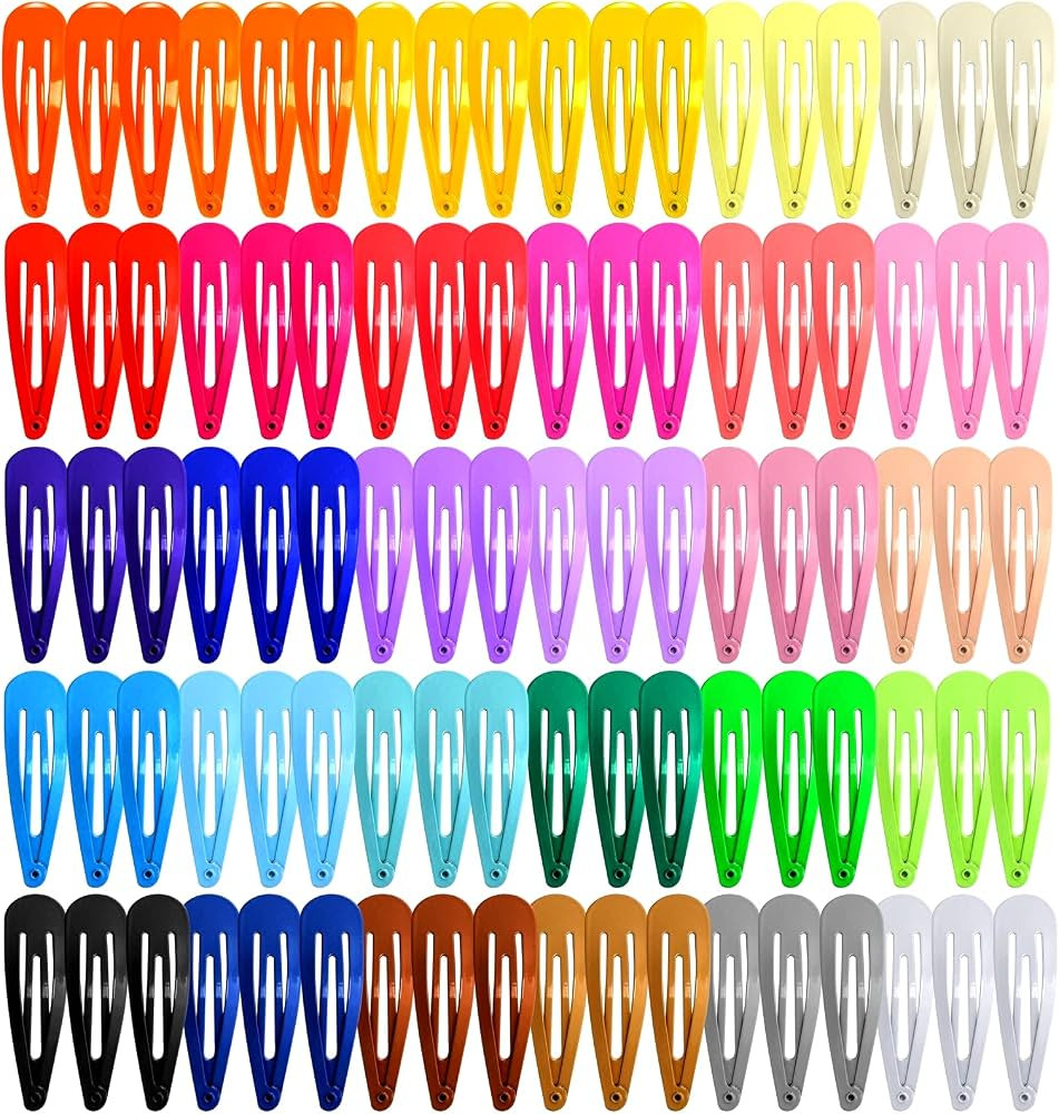 150 Pcs Metal No Slip Snap Hair Barrettes for Toddler, Premium Cute Colorful Kids Fine Hair Clips... | Amazon (US)