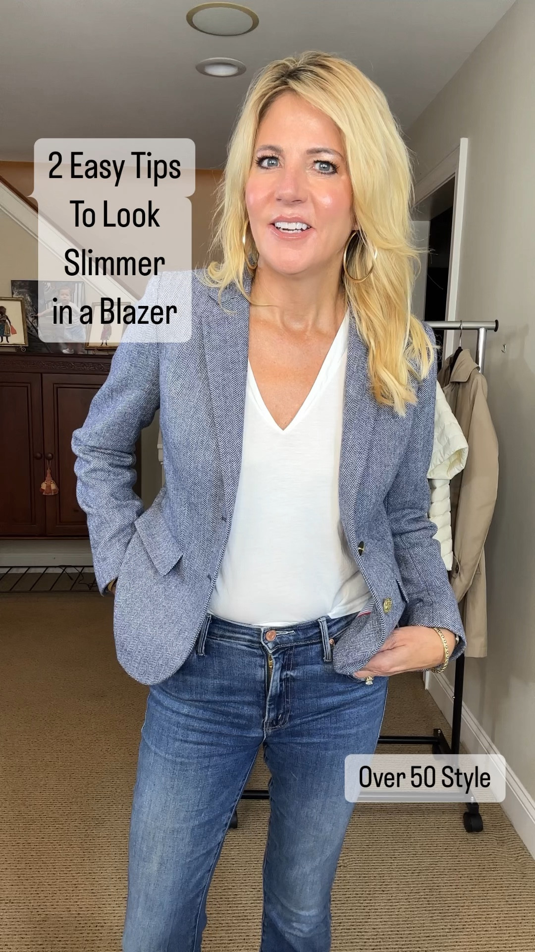 I don't know about you, but the older I get the more I'm looking to elevate my outfits.  One of my favorite ways now is to add a blazer.  

Here are two ways to update the look of your blazer that will make you look slimmer.

1.  Wear a vneck shirt underneath.  The vneck elongates the torso and creates a slimming effect.
2. Roll your sleeves and push them up.  Showing your wrists helps you to look slimmer and helps the blazer to look less overwhelming (especially if it's oversized).  

These are easy tips for an effortless blazer look that is updated and elevated!

#LTKstyletip #LTKVideo #LTKover40
