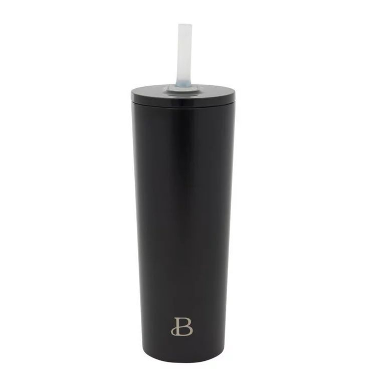 Beautiful 24oz No Drippy Sippy Stainless Steel Tumbler With Straw, Black | Walmart (US)