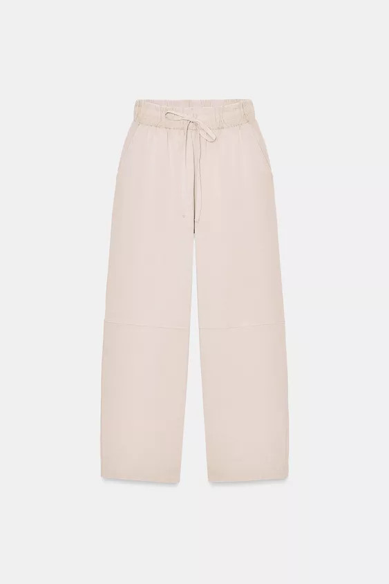 HEAVY COTTON WIDE LEG PANTS | Zara Canada