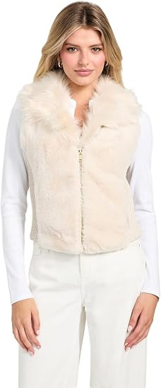 GUESS Women's Sleeveless Amari Faux Fur Vest | Amazon (US)
