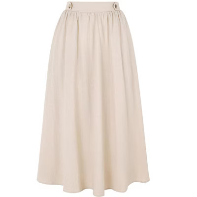 INSPIRE CHIC Women's Elastic Waist A Line Midi Skirts Small Khaki | Target