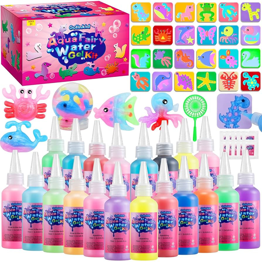 Magic Water Elf Toy Kit, 20 Bottles 24 Molds 70ML Aqua Fairy Water Gel Kit with Sparkling Magic G... | Amazon (US)