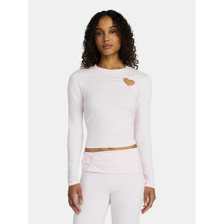 Madden NYC Women’s Heart Top with Long Sleeves Sizes XXS-XXL | Walmart (US)