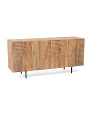 63x30x18 4 Door Fluted Wood Cabinet | Marshalls